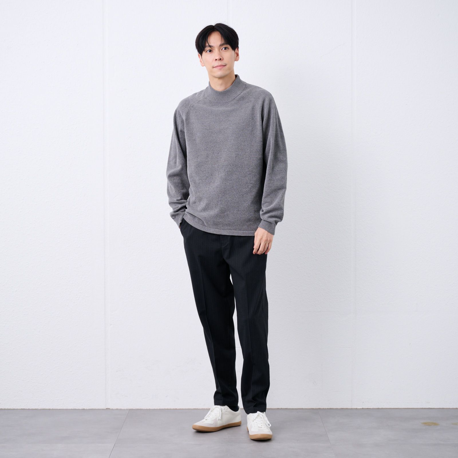 ハイゲージモール　モックネックプルオーバー