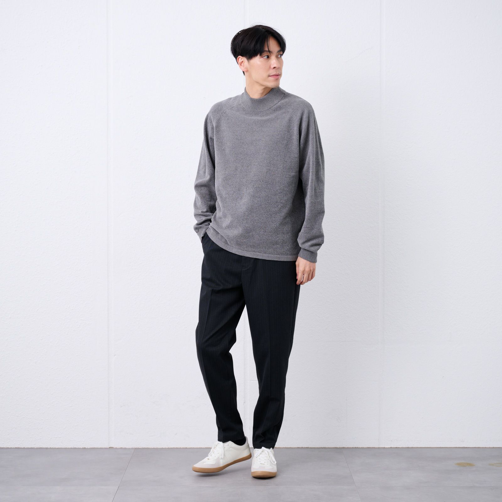 ハイゲージモール　モックネックプルオーバー