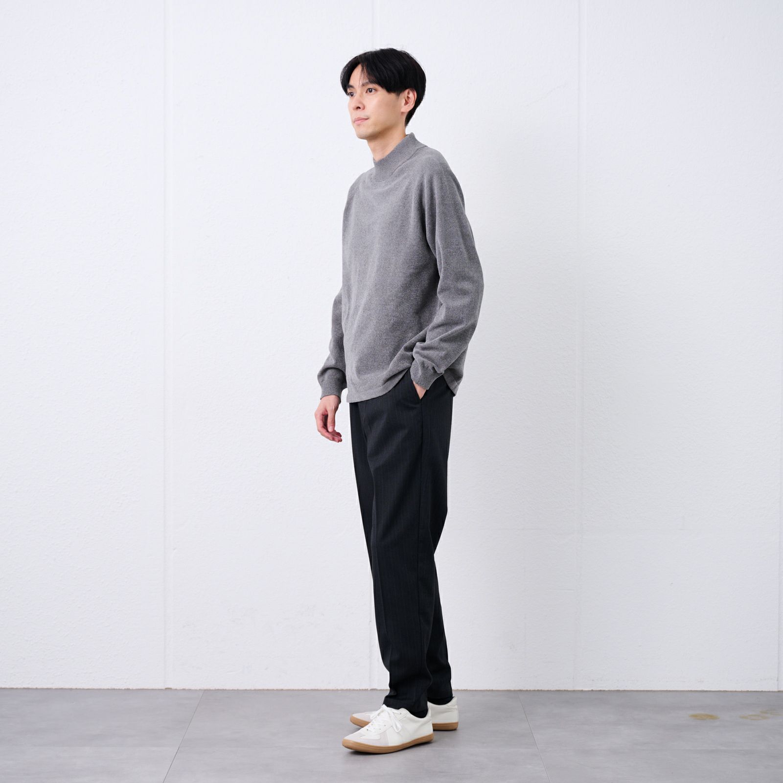 ハイゲージモール　モックネックプルオーバー