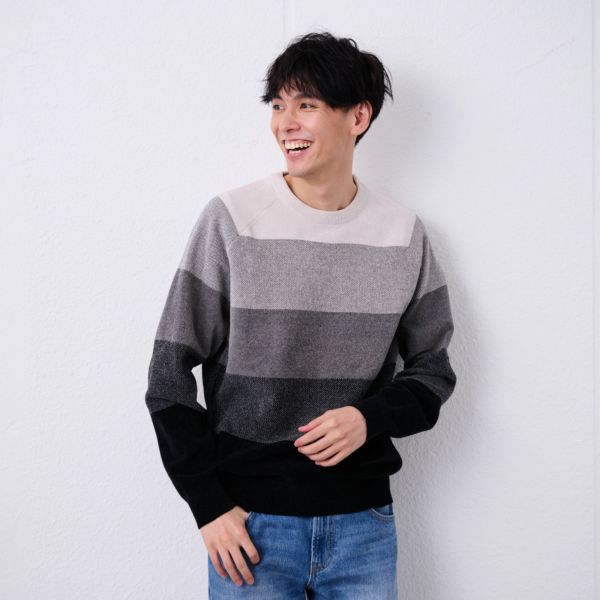 ハイゲージモール　グラデーションプルオーバー