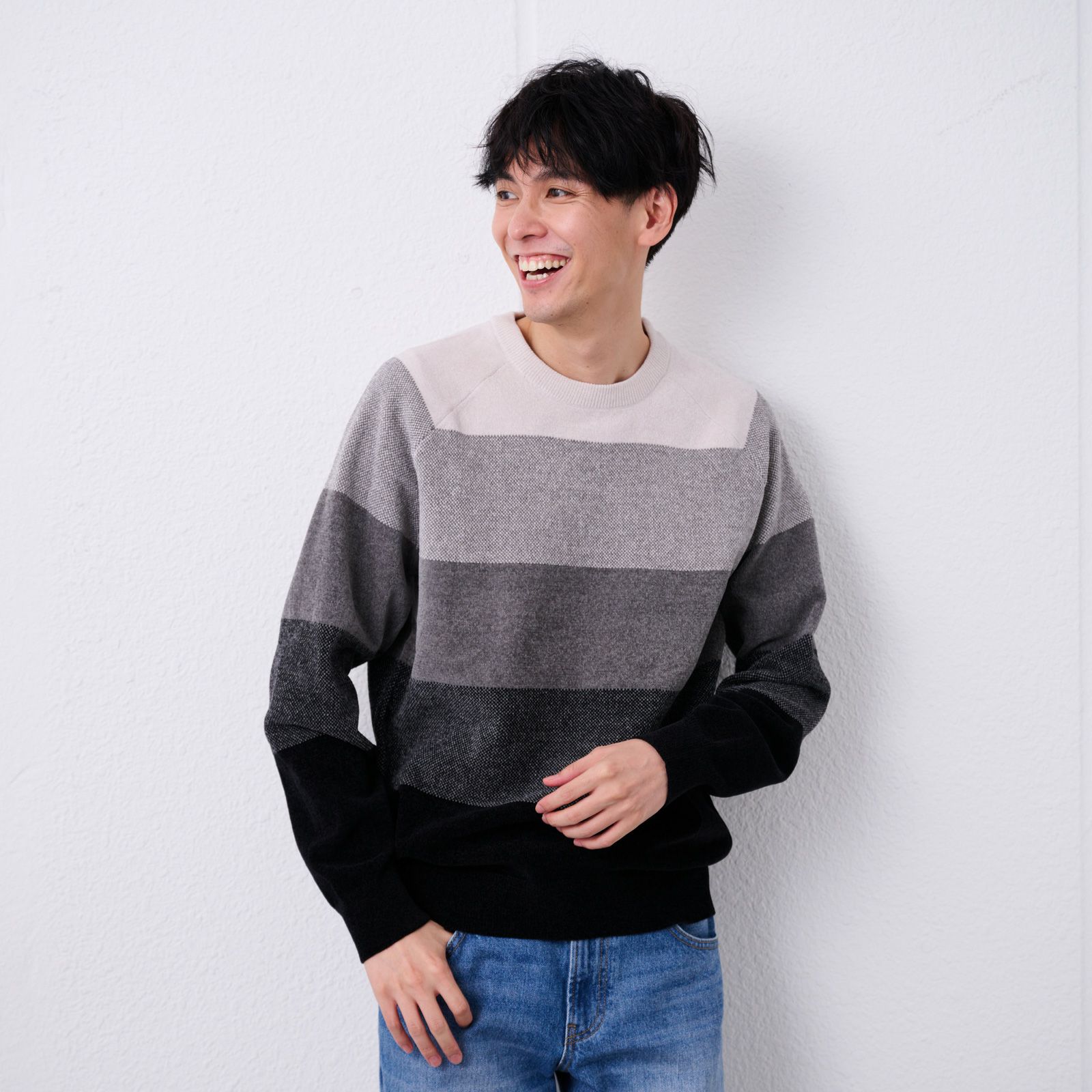 ハイゲージモール　グラデーションプルオーバー