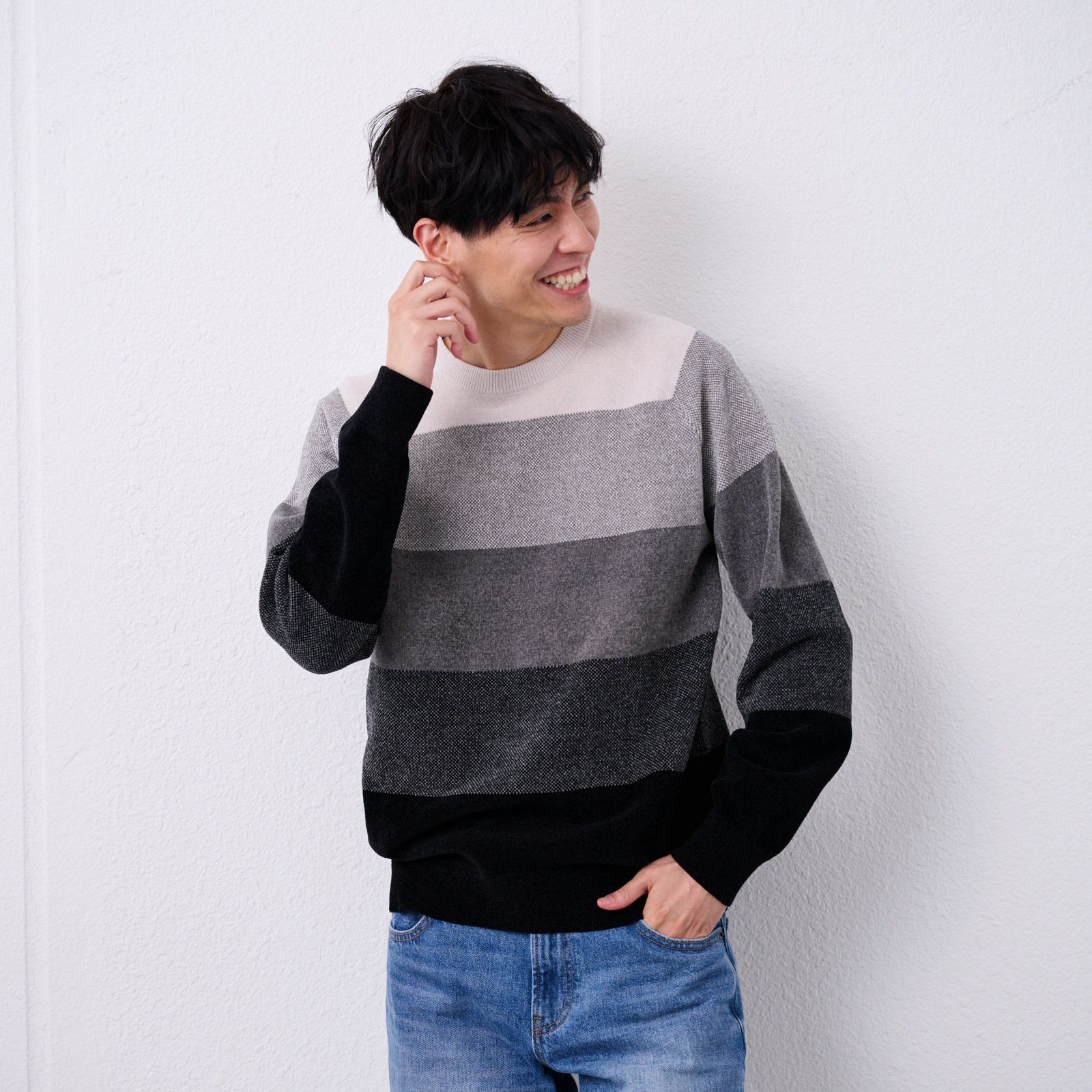 ハイゲージモール　グラデーションプルオーバー