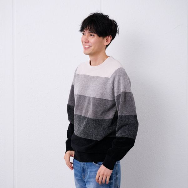 ハイゲージモール　グラデーションプルオーバー