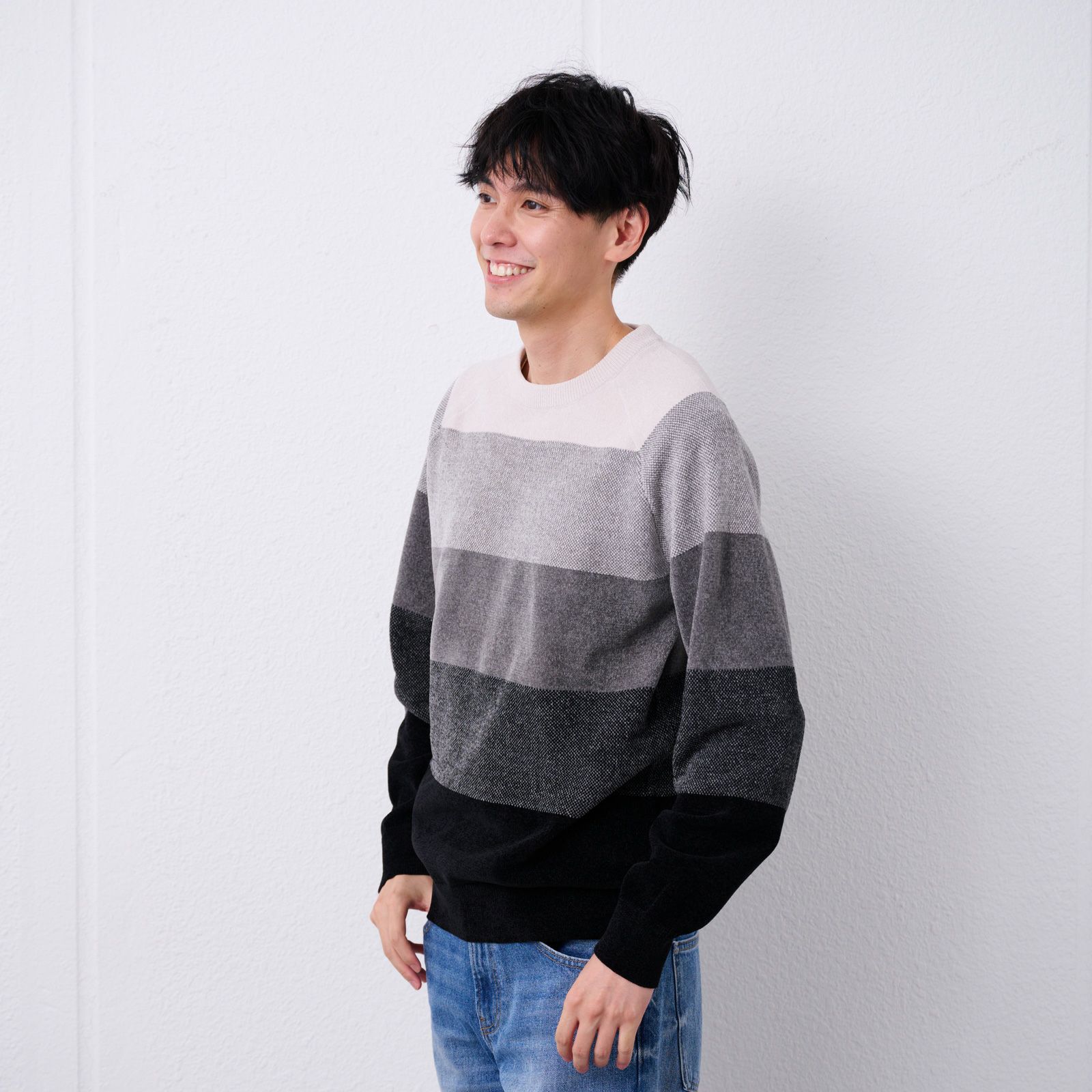 ハイゲージモール　グラデーションプルオーバー