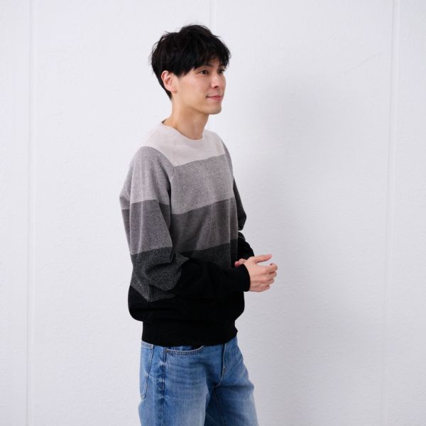 ハイゲージモール　グラデーションプルオーバー