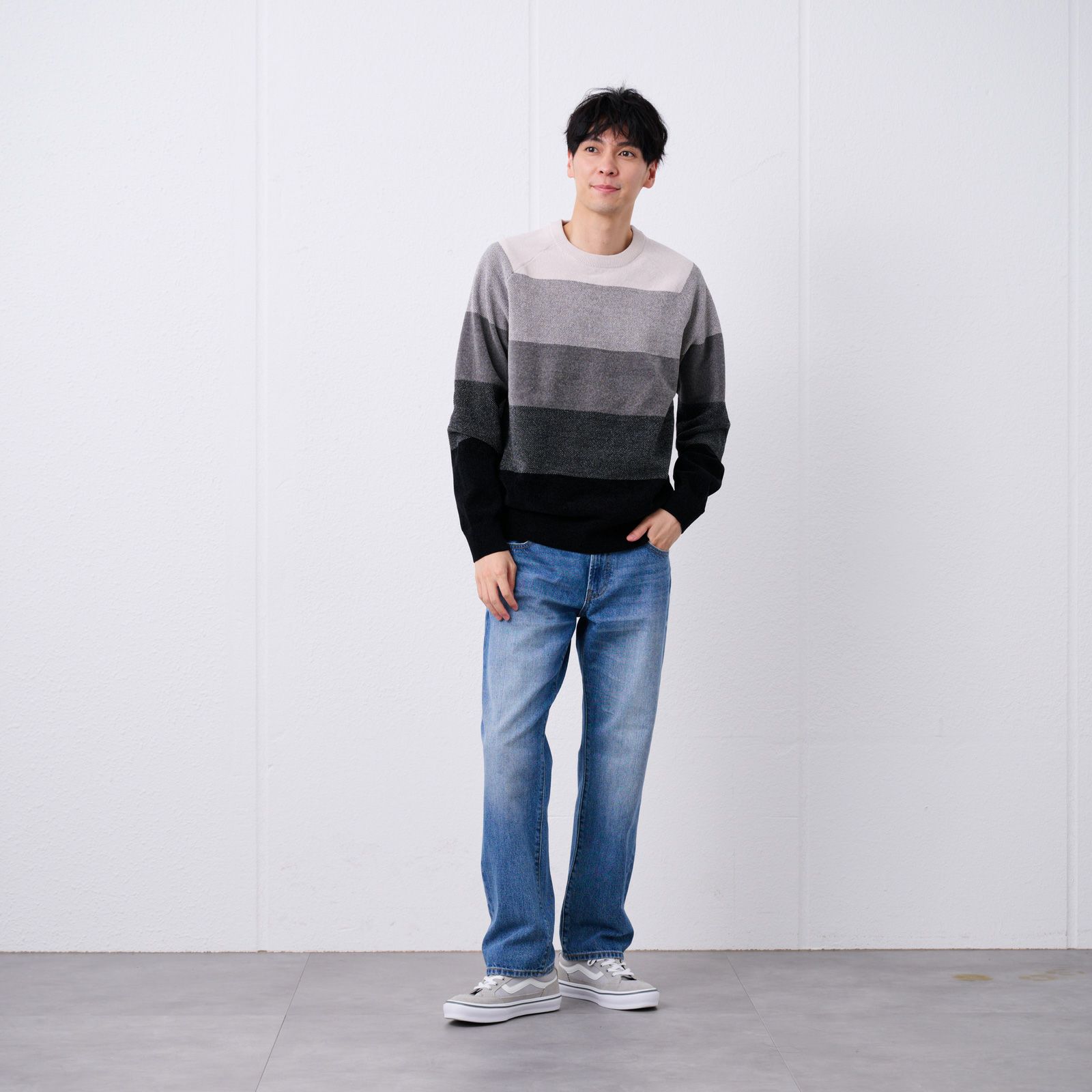 ハイゲージモール　グラデーションプルオーバー