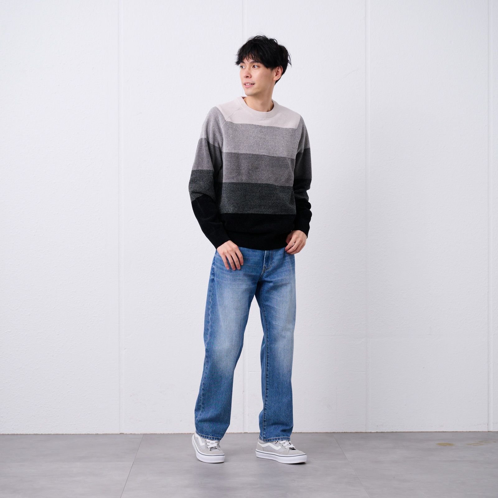 ハイゲージモール　グラデーションプルオーバー