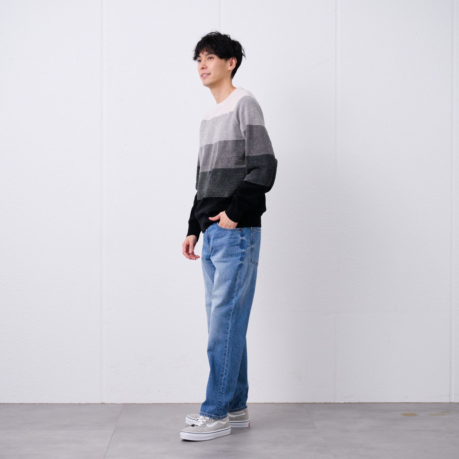 ハイゲージモール　グラデーションプルオーバー