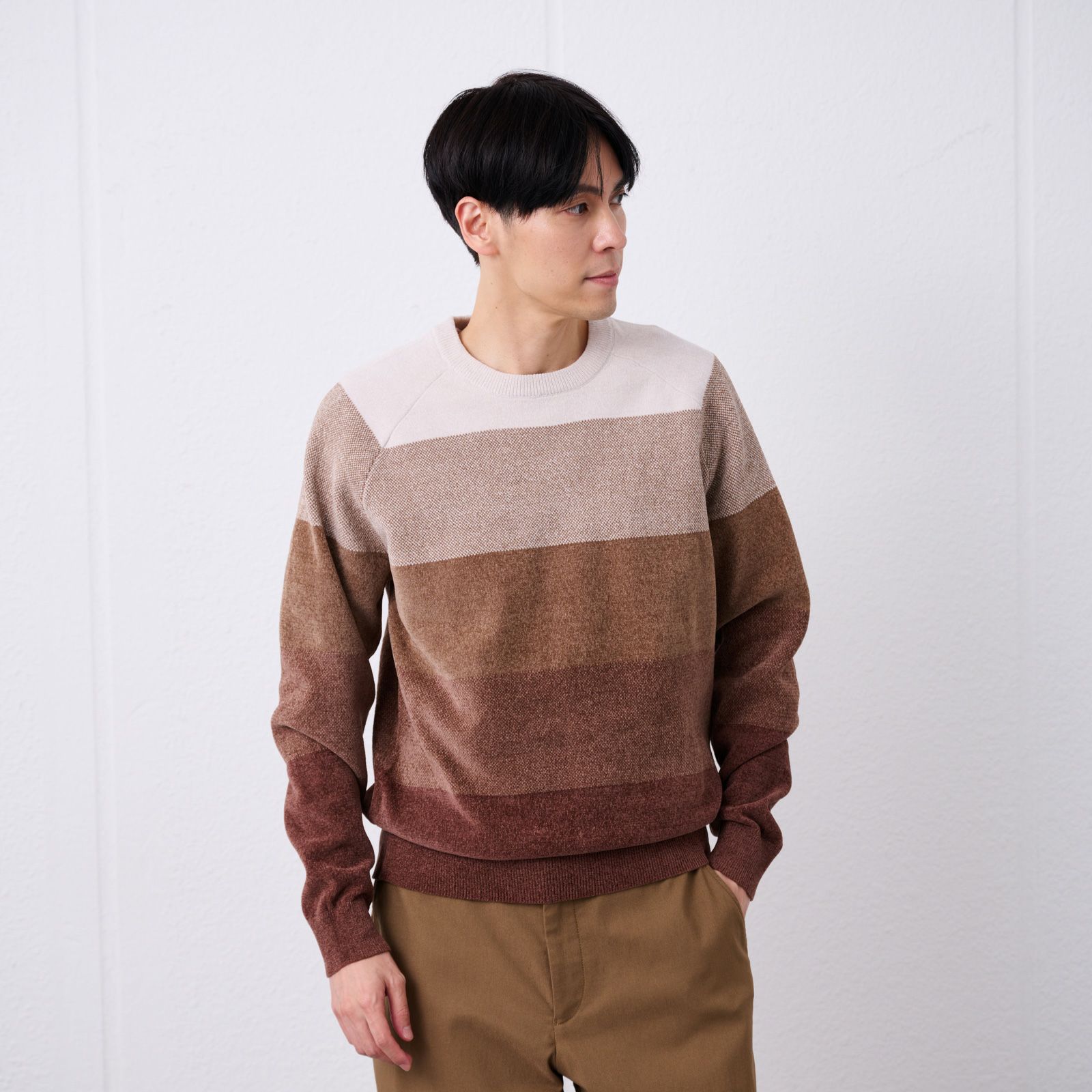 ハイゲージモール　グラデーションプルオーバー