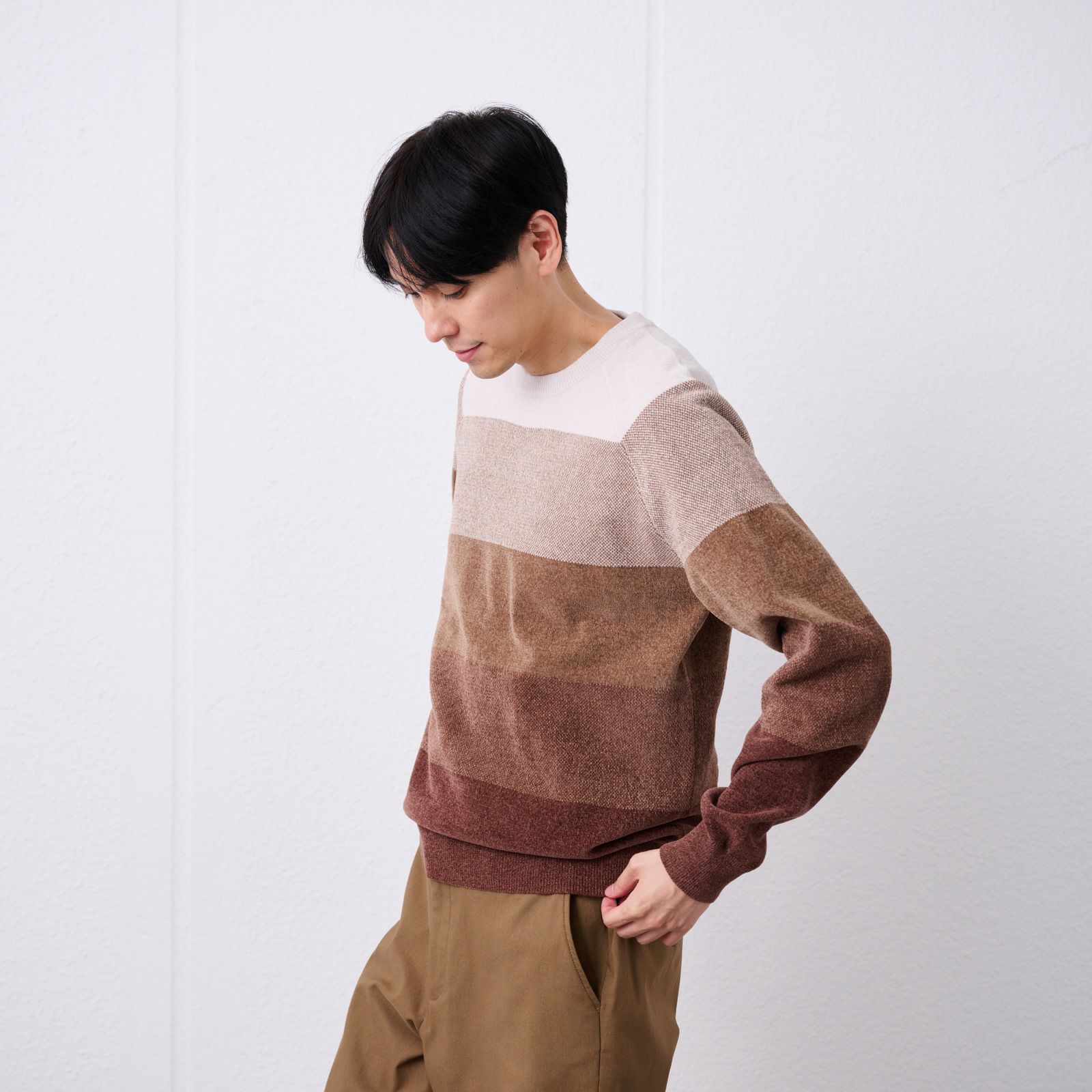 ハイゲージモール　グラデーションプルオーバー