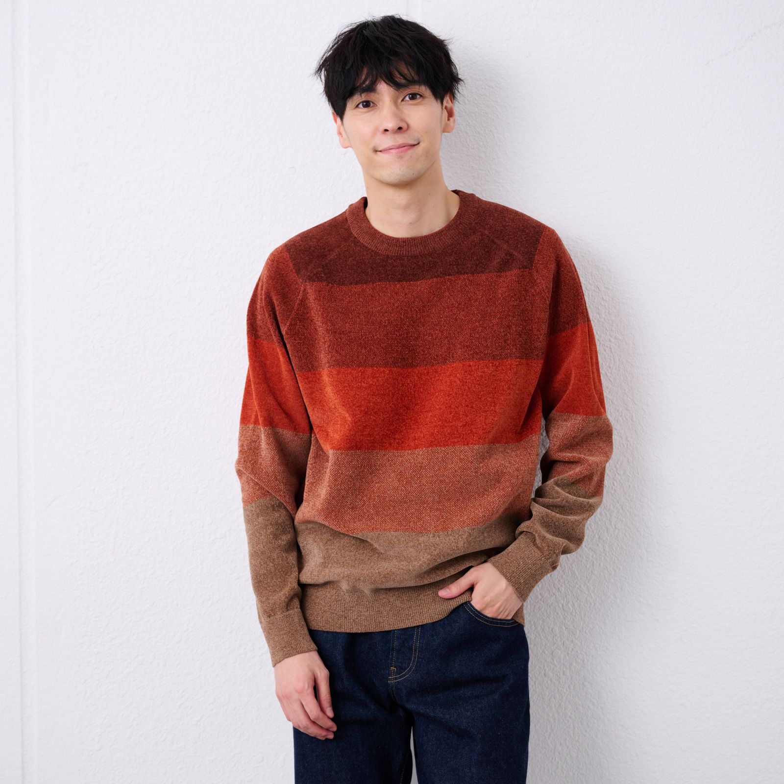 ハイゲージモール　グラデーションプルオーバー