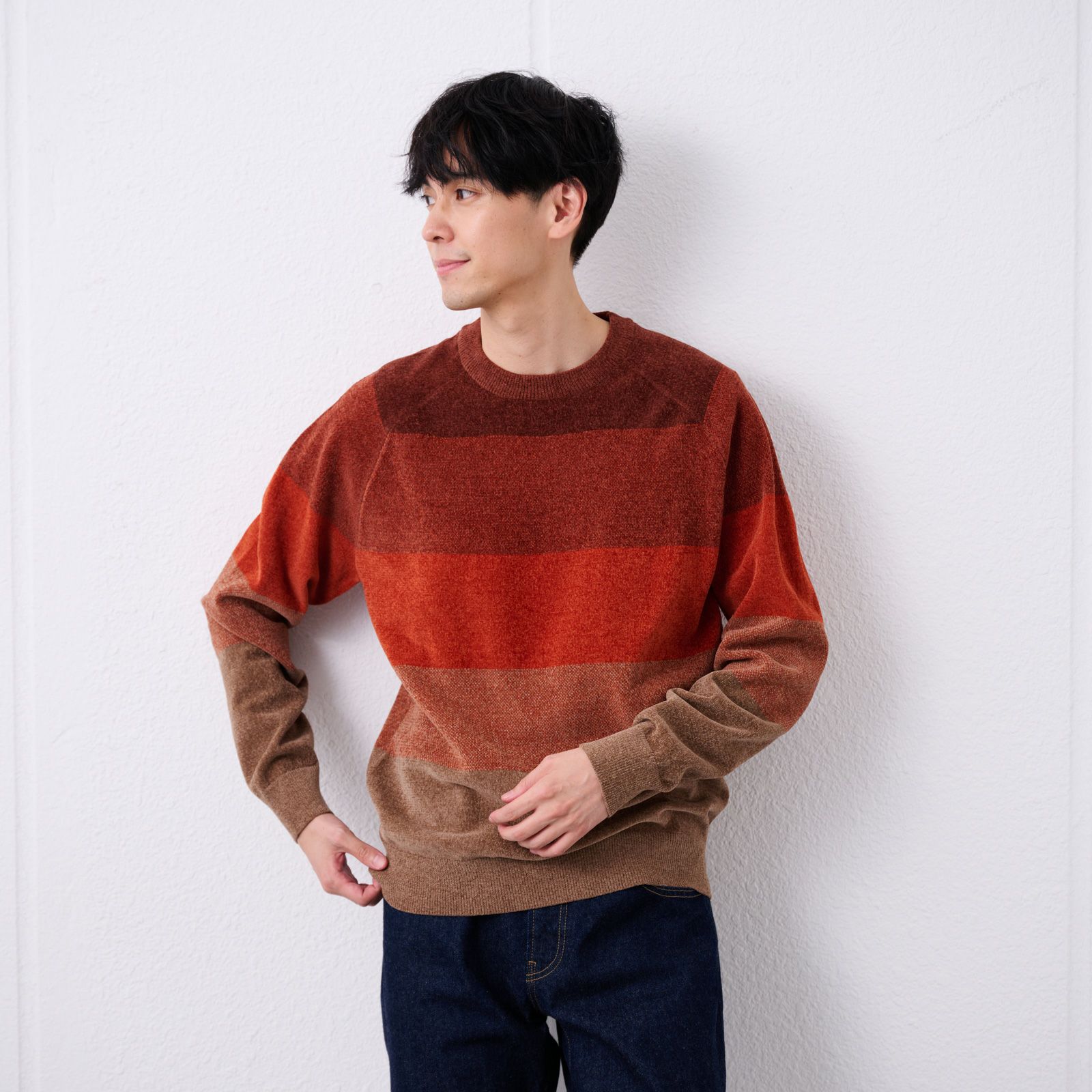 ハイゲージモール　グラデーションプルオーバー