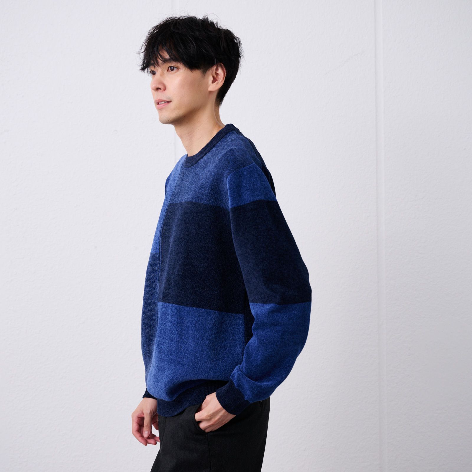 ハイゲージモール　ブロックチェックプルオーバー