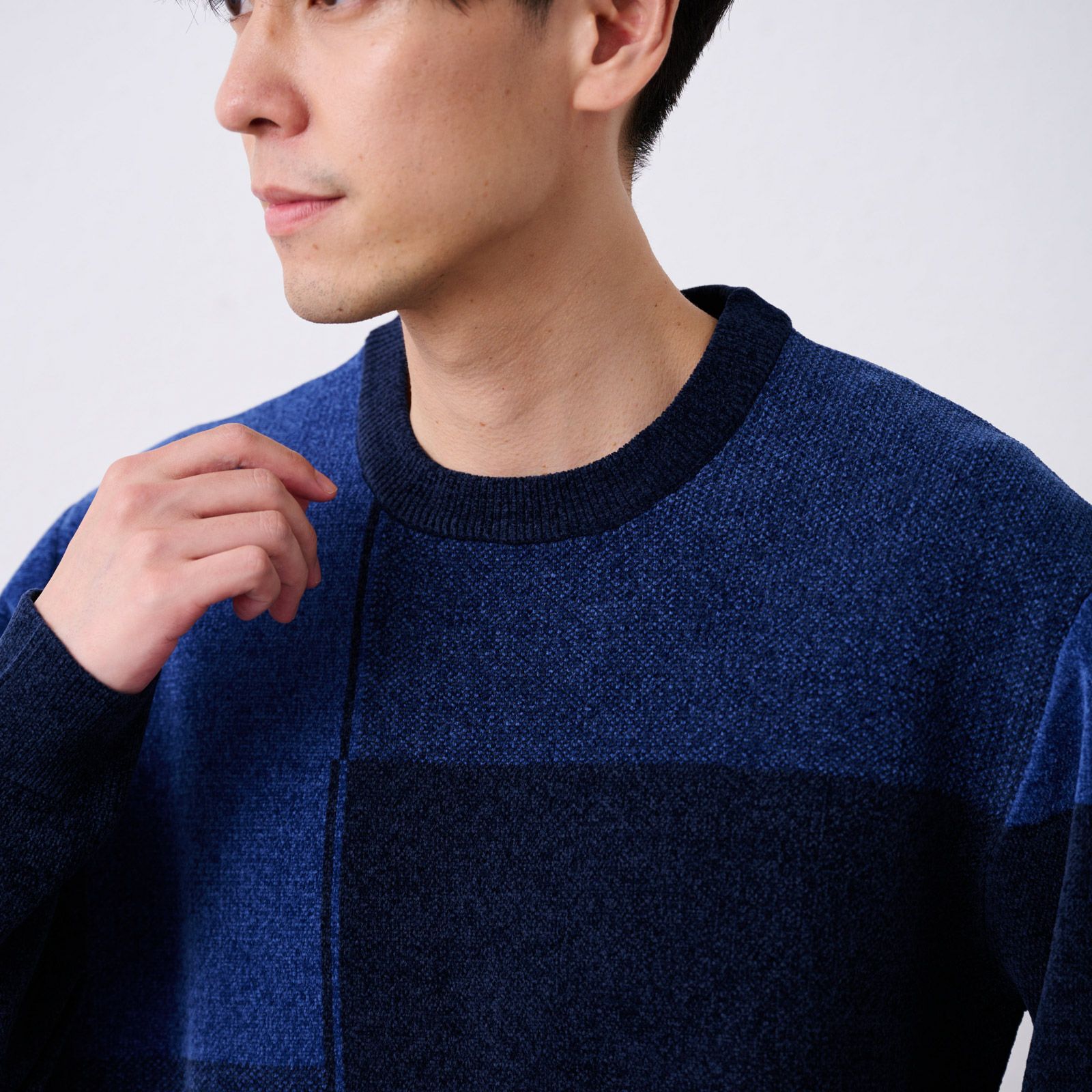 ハイゲージモール　ブロックチェックプルオーバー