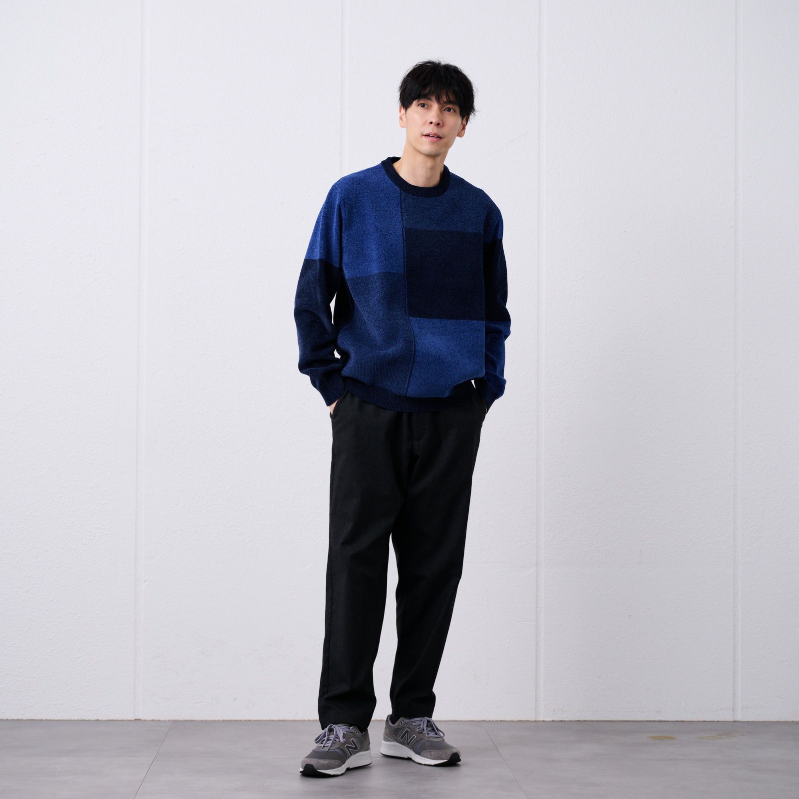 ハイゲージモール　ブロックチェックプルオーバー