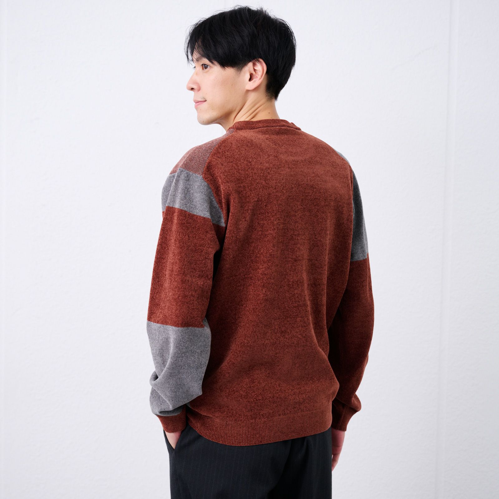 ハイゲージモール　ブロックチェックプルオーバー