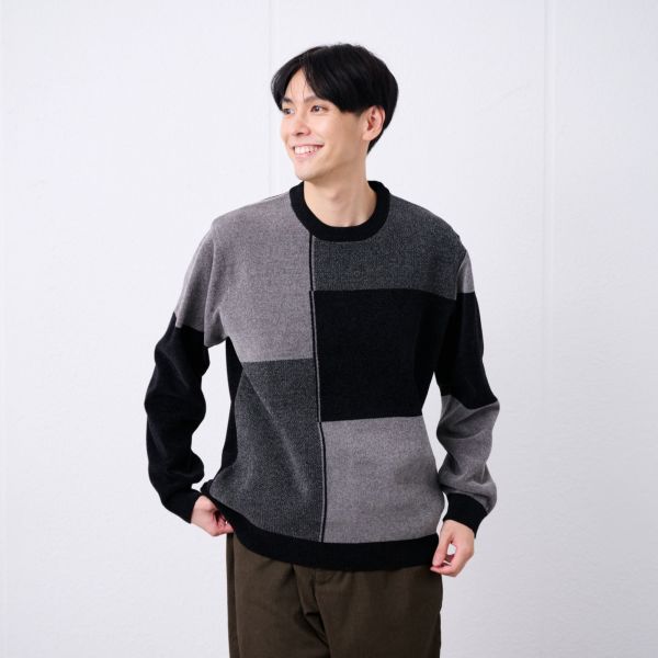 ハイゲージモール　ブロックチェックプルオーバー