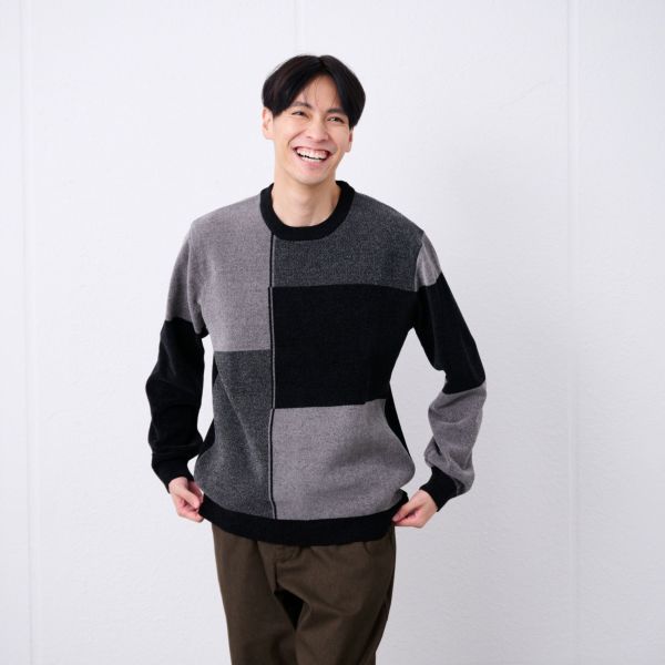 ハイゲージモール　ブロックチェックプルオーバー