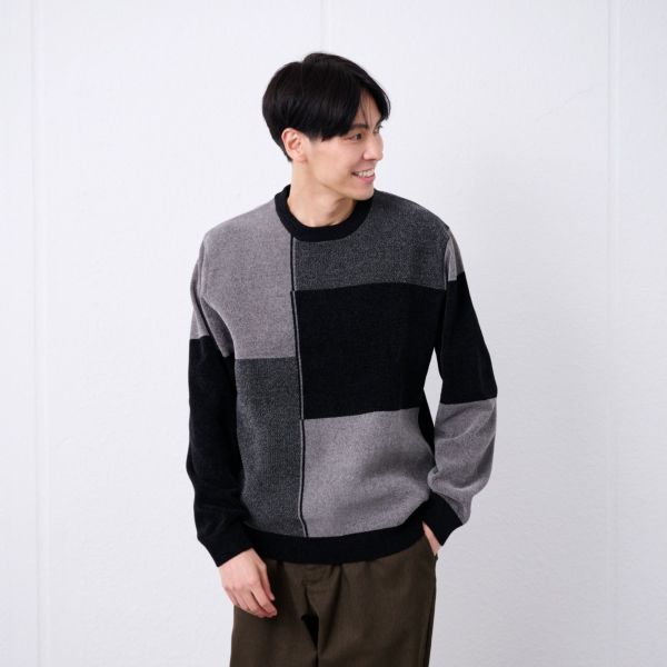 ハイゲージモール　ブロックチェックプルオーバー