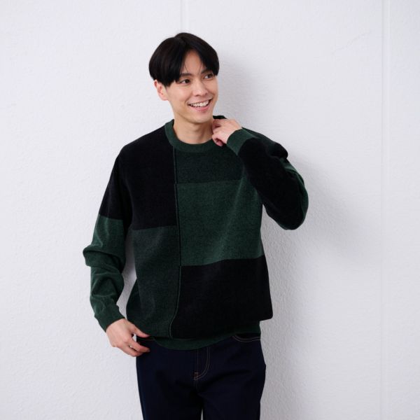 ハイゲージモール　ブロックチェックプルオーバー