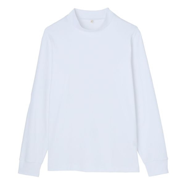 コットン起毛モックネック長袖Tシャツ