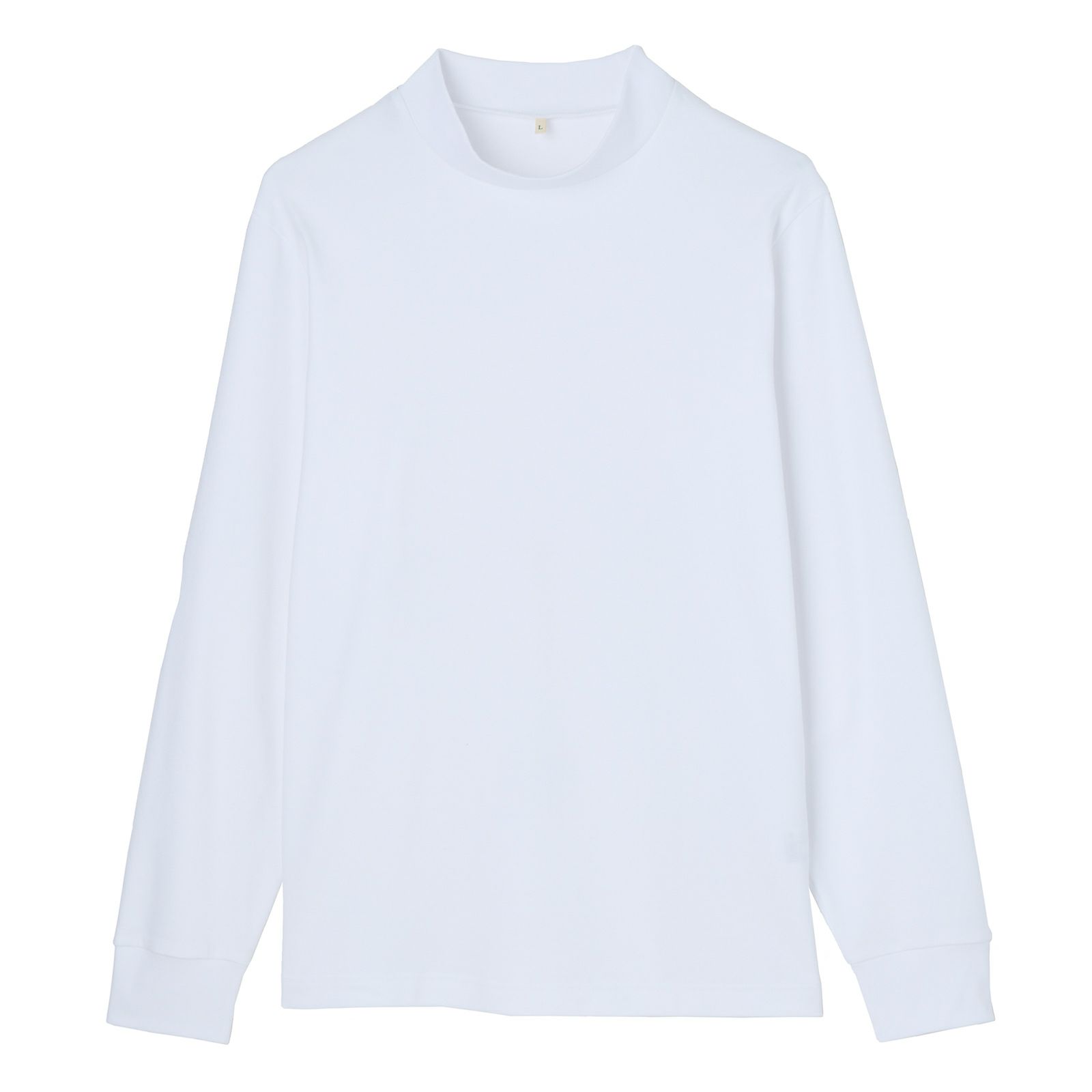 コットン起毛モックネック長袖Tシャツ