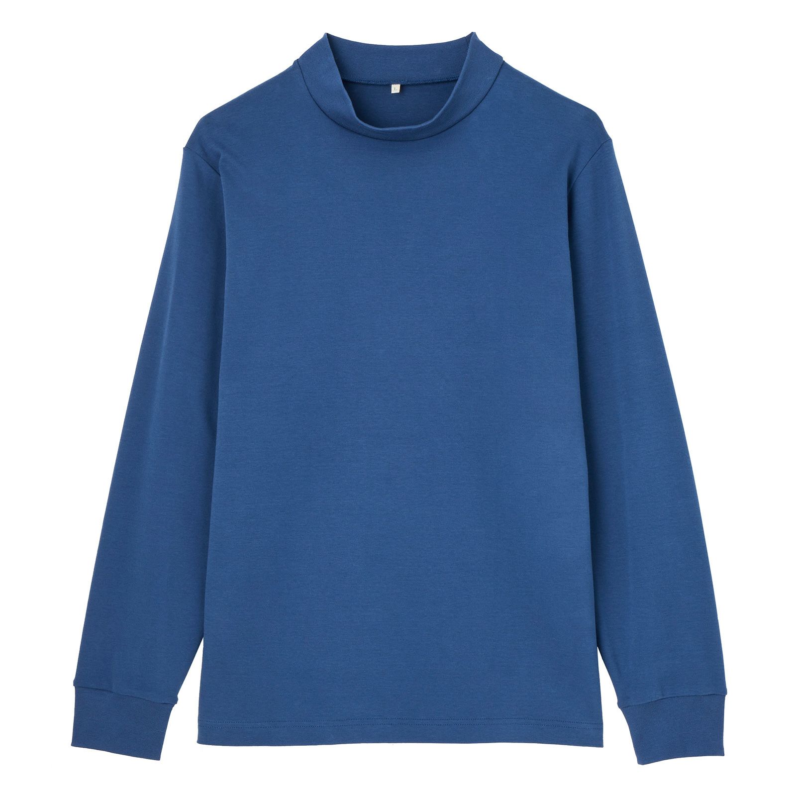 コットン起毛モックネック長袖Tシャツ