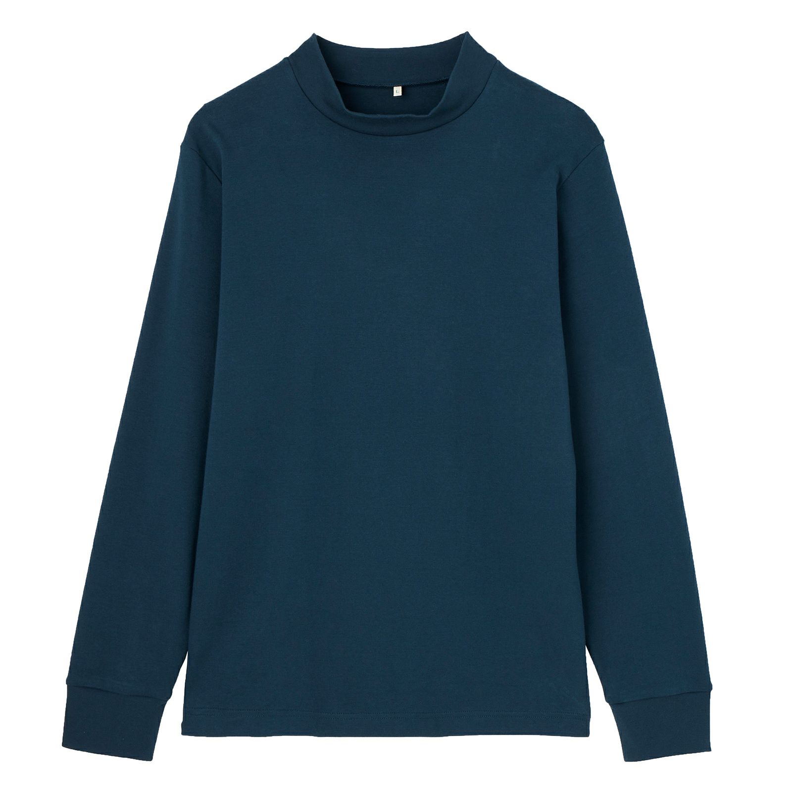 コットン起毛モックネック長袖Tシャツ