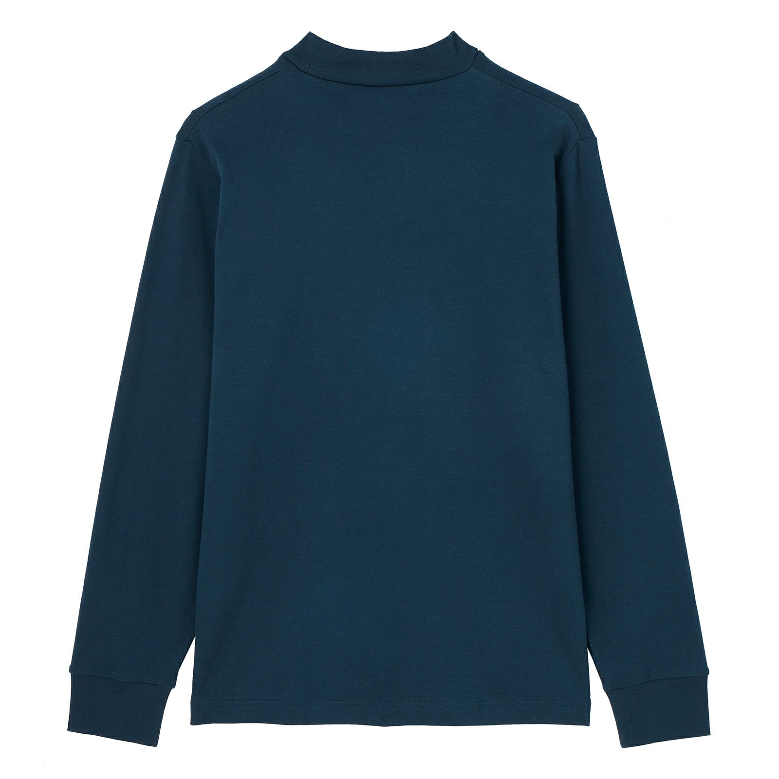 コットン起毛モックネック長袖Tシャツ