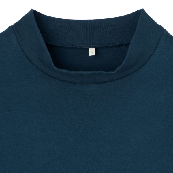 コットン起毛モックネック長袖Tシャツ