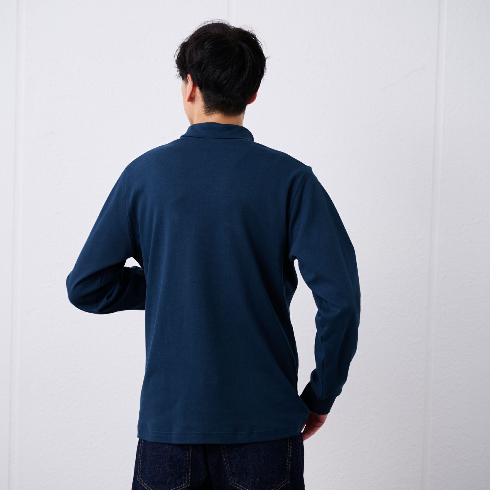 コットン起毛タートルネック長袖Tシャツ