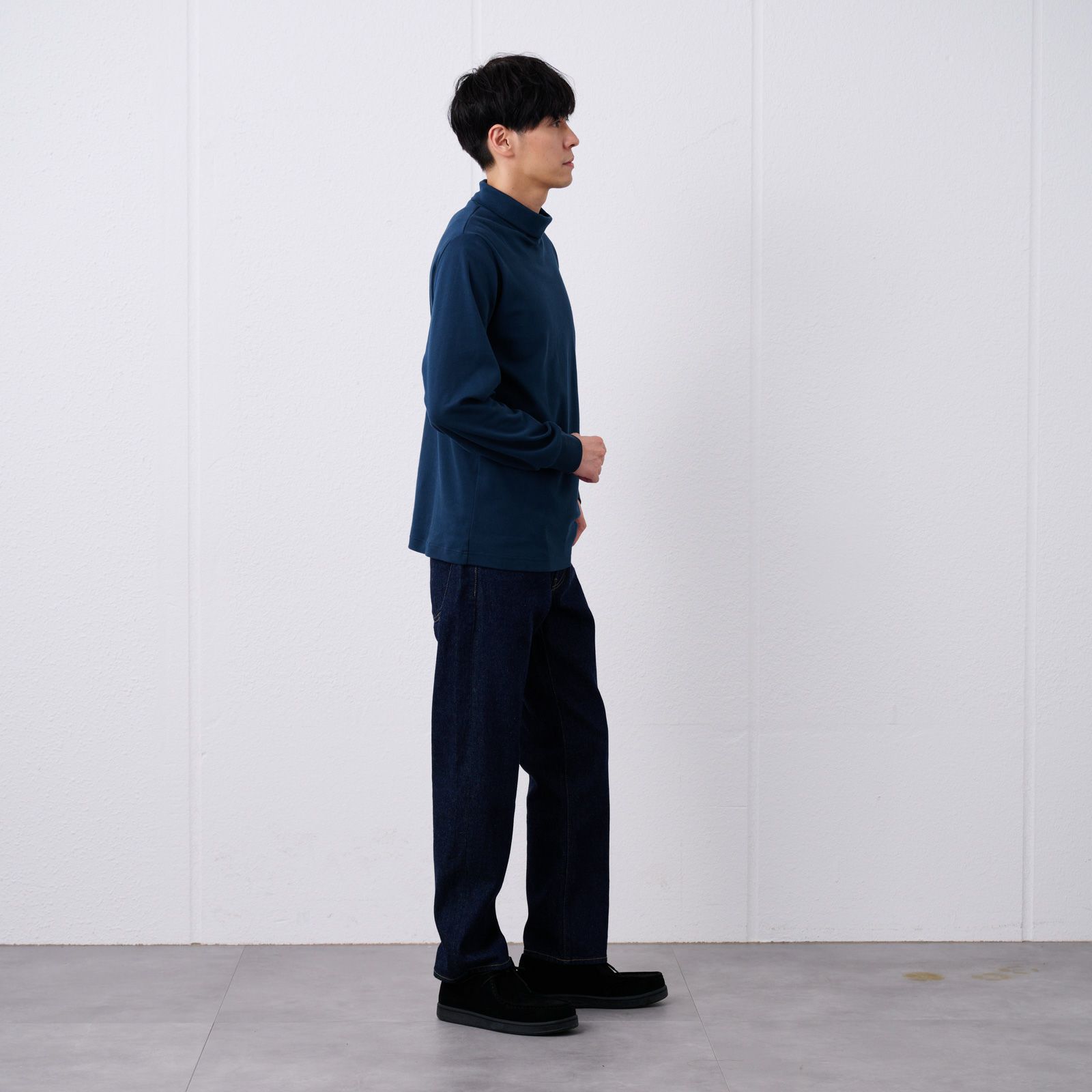 コットン起毛タートルネック長袖Tシャツ