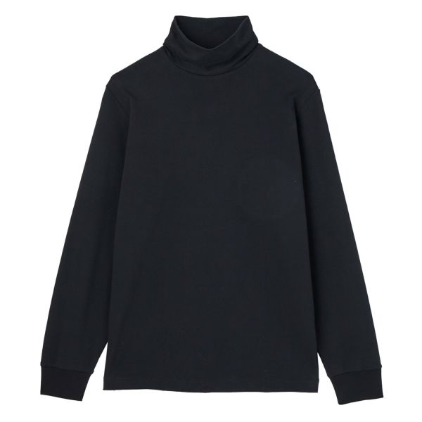 コットン起毛タートルネック長袖Tシャツ
