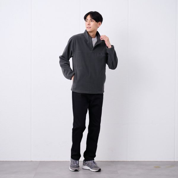 フリース　スナップボタンプルオーバー