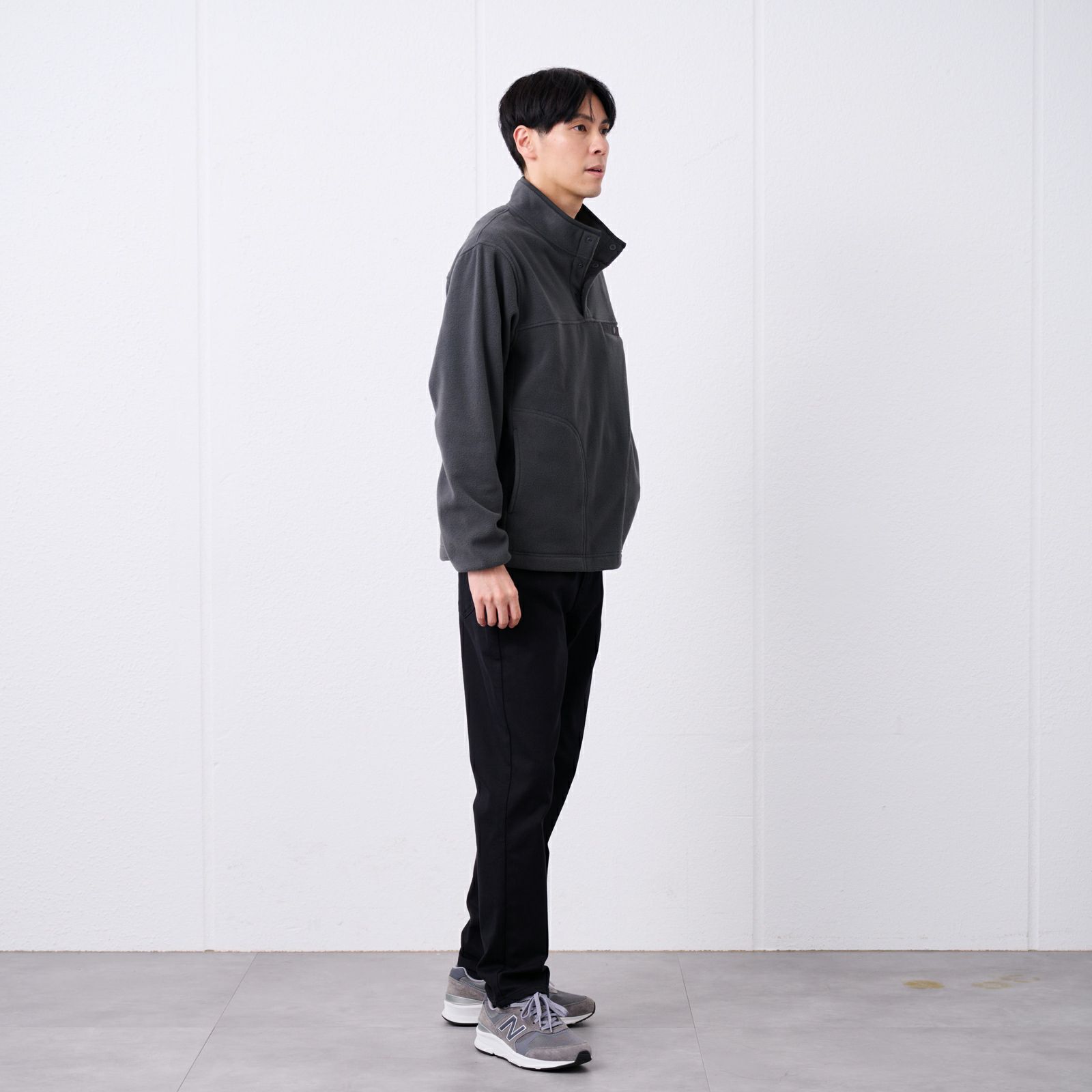 フリース　スナップボタンプルオーバー