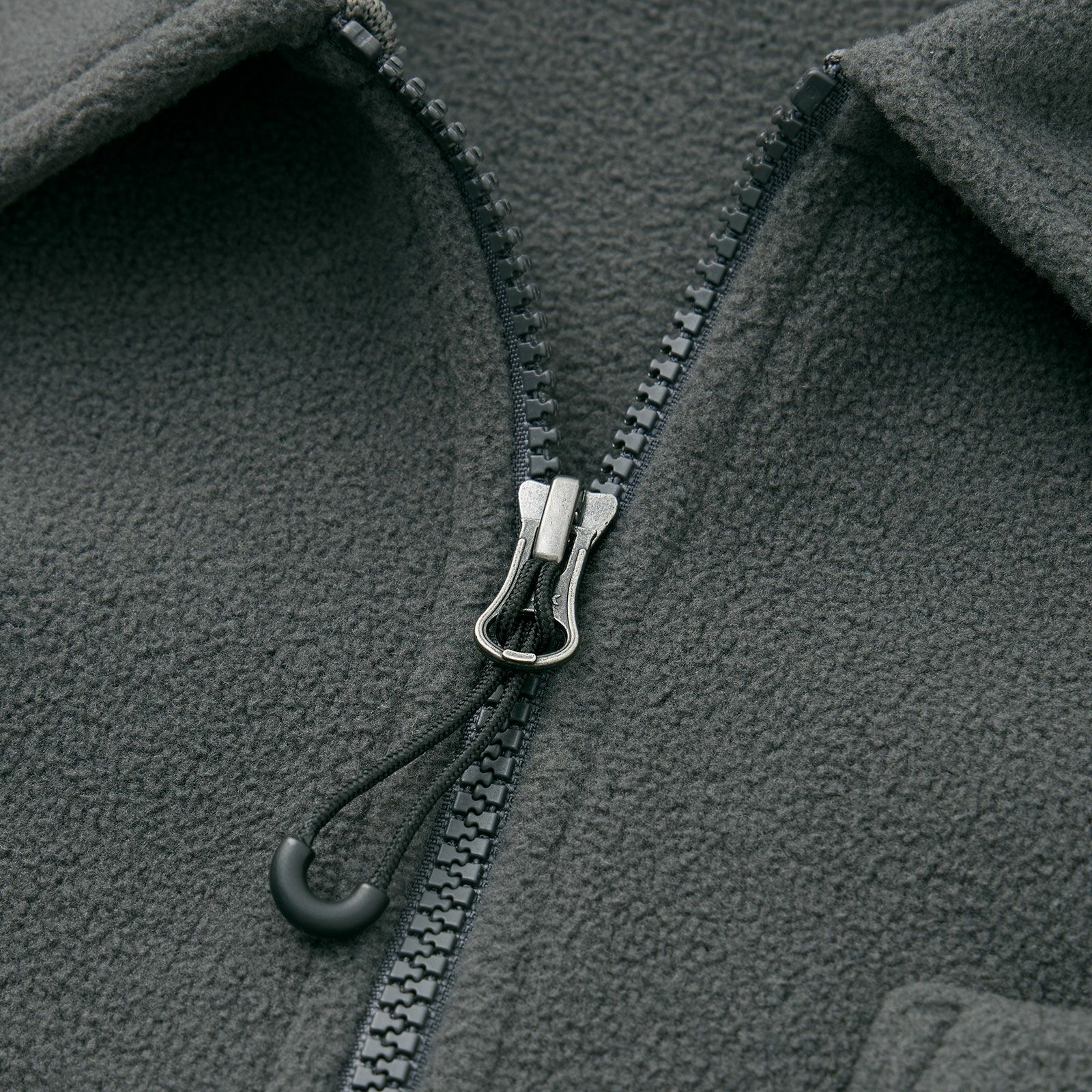 フリース　衿つきハーフジッププルオーバー