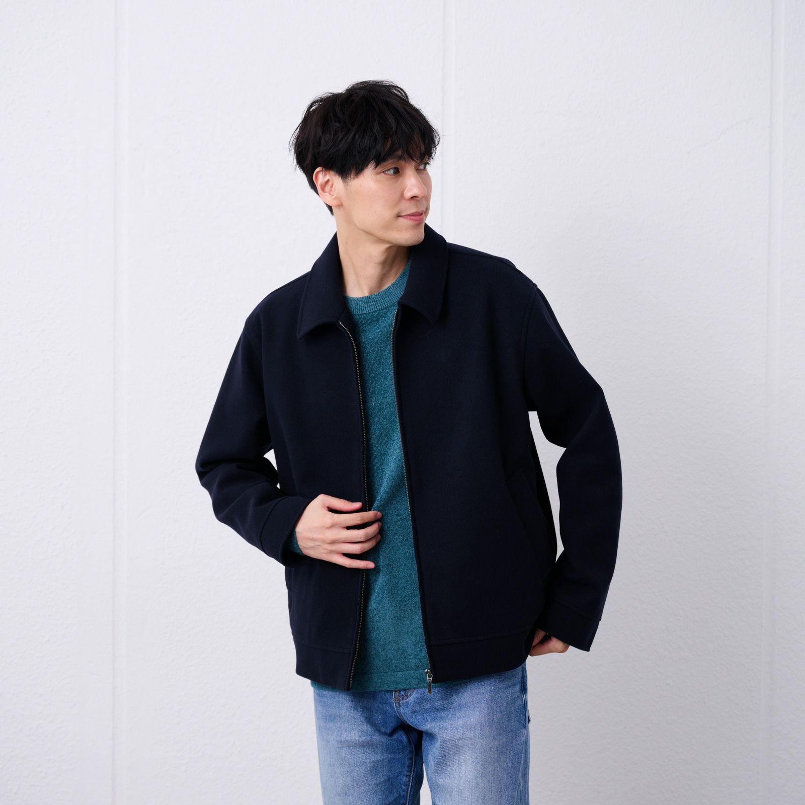 ウールライク　ショートブルゾン