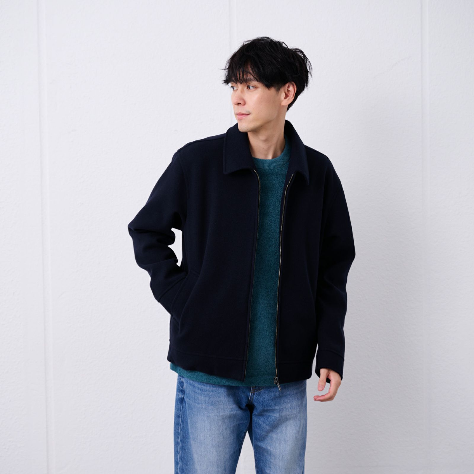 ウールライク　ショートブルゾン