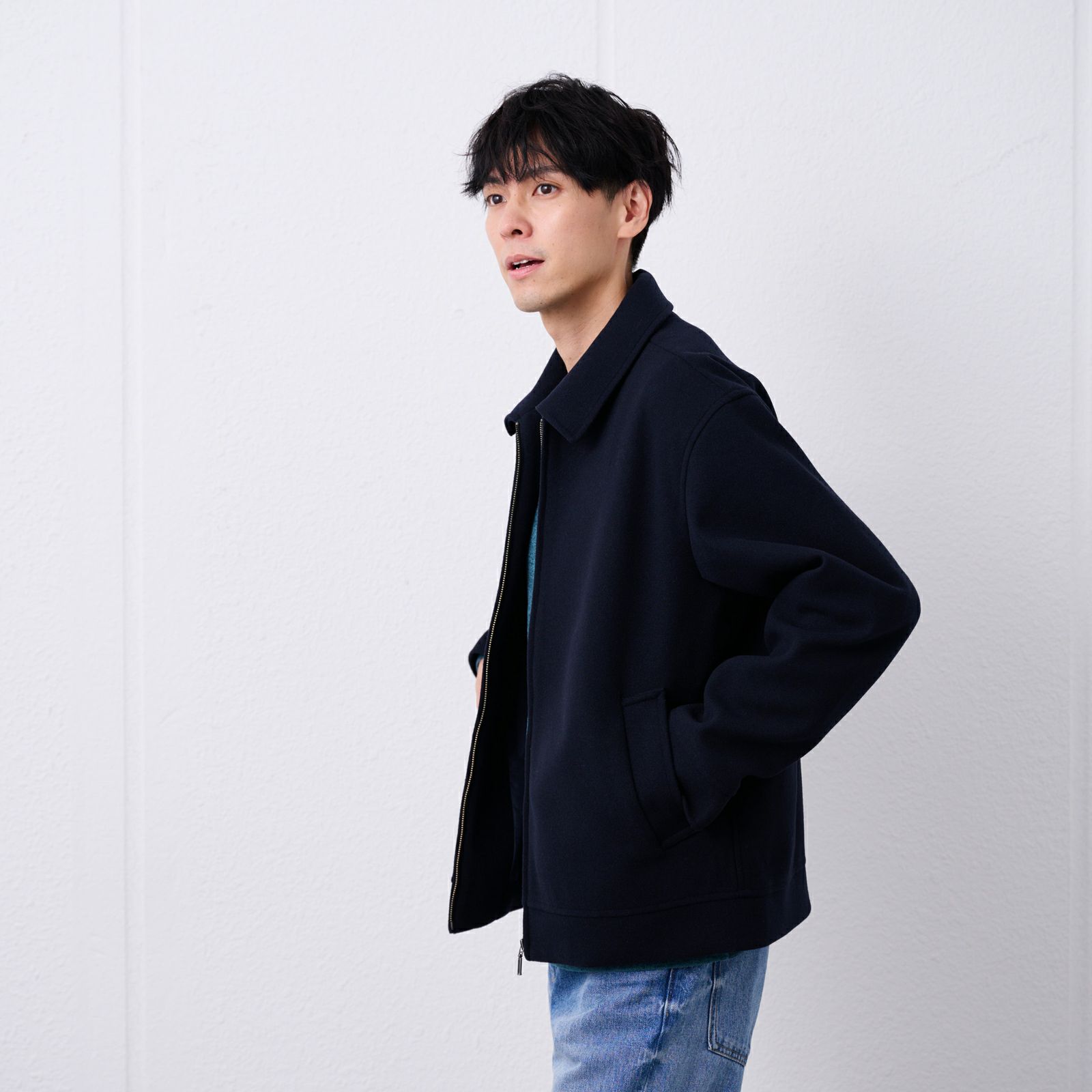 ウールライク　ショートブルゾン