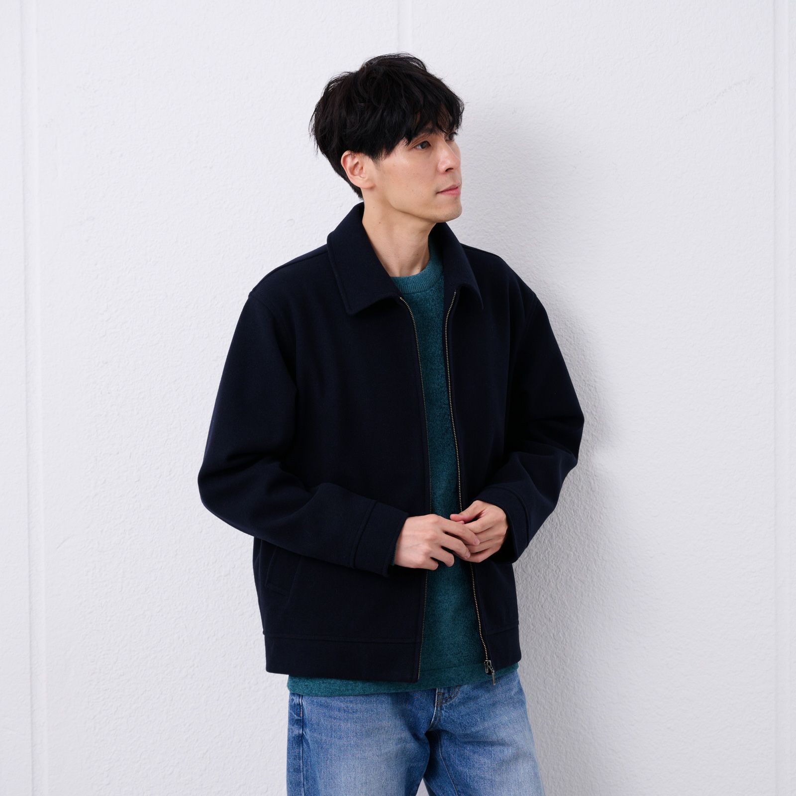 ウールライク　ショートブルゾン