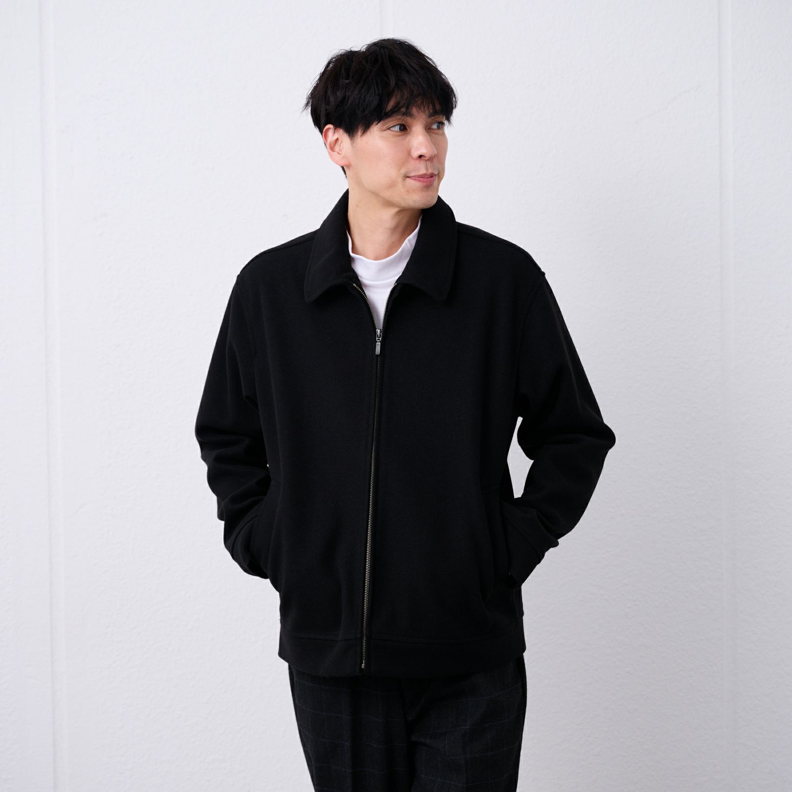 ウールライク　ショートブルゾン