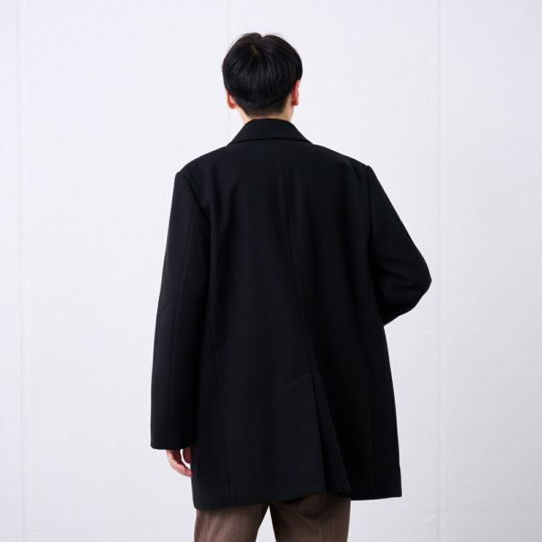 ウールライク　ショートステンカラーコート