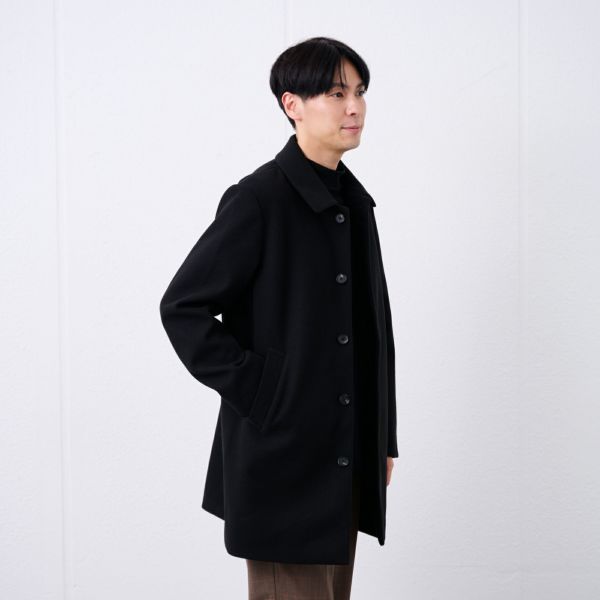ウールライク　ショートステンカラーコート