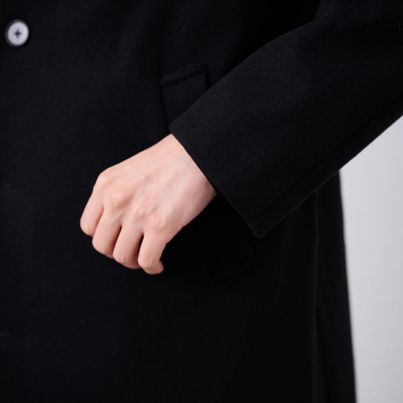 ウールライク　ショートステンカラーコート