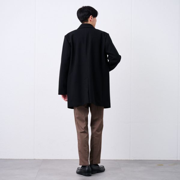 ウールライク　ショートステンカラーコート