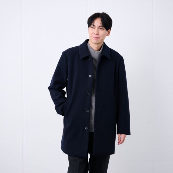 ウールライク　ショートステンカラーコート