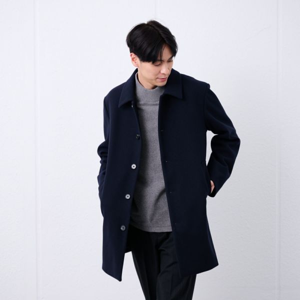 ウールライク　ショートステンカラーコート