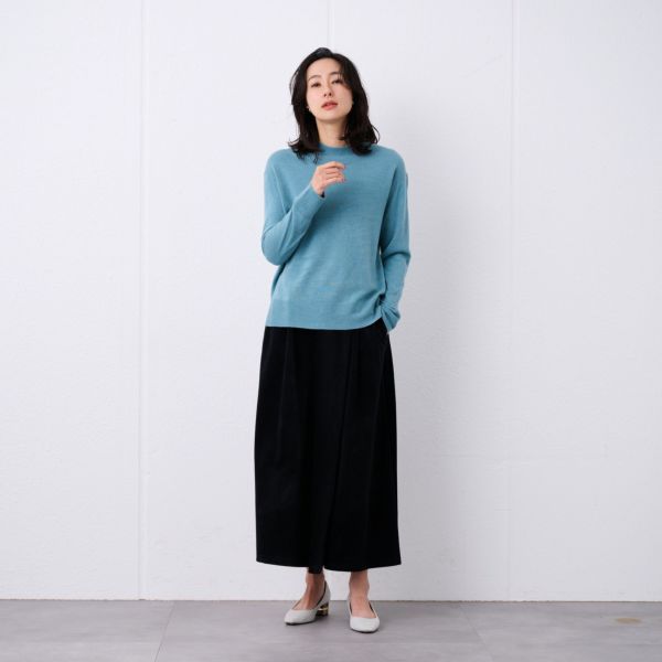 洗える・保温　シフォンタッチ　モックネックプルオーバー
