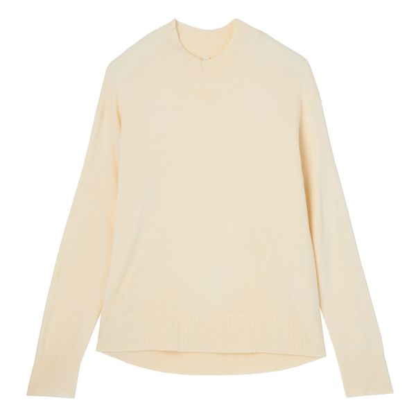 洗える・保温　シフォンタッチ　モックネックプルオーバー