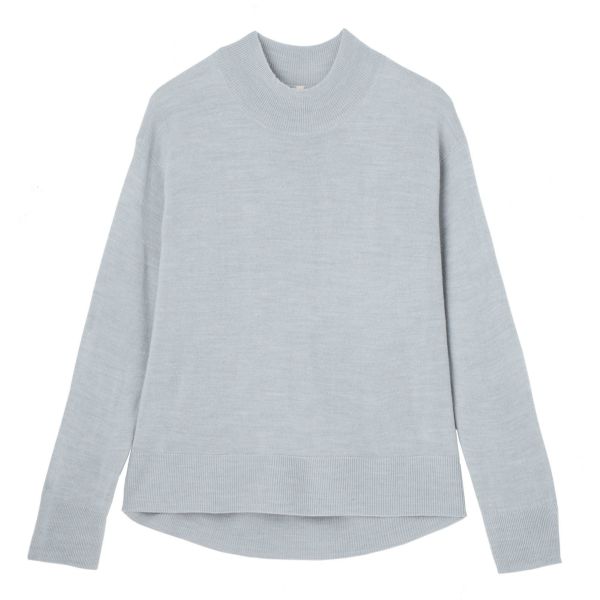 洗える・保温　シフォンタッチ　モックネックプルオーバー